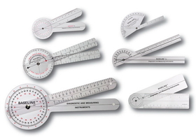 Baseline 6-piece plastic goniometer set