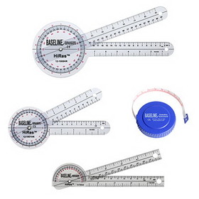 Baseline 12-1029 Hi-Res Measuring Set (1 ea: 8", 12" 360 goniometer, 6" pocket goniometer, 60" tape)