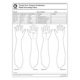 Touch-Test 12-1565 Touch-Test Monofilament - Screening Form for Hand - 100 Sheet Pad