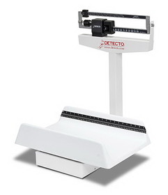 Detecto 12-2350 Baby Scale, Weighbeam, Tray, 130 lb x 1 oz