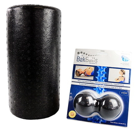 14-1424 Mobility Kit - Firm - Bakballs (Black, Firm) And 12" Black Foam Roller