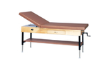 Generic 15-1202 Wooden Treatment Table - Manual Hi-Low, Shelf, Upholstered, 78