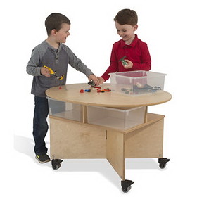 Whitney Brothers 15-2424 Mobile Collaboration Table With Trays