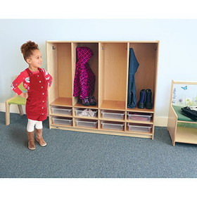 Whitney Brothers 15-2478 Preschool 8 Section Coat Locker With Trays