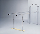 15-4010 Parallel Bars, Wall-Mounted, Wood Base, Folding, Height Adjustable, 7' L X 22.5