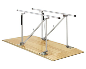 Deluxe height adjustable platform parallel bar