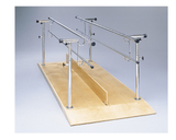 Height/width adjustable parallel bars with platform