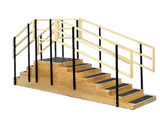 Two-sided convertible training stairs w/platform