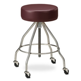 Upholstered Top Stainless Steel Stool