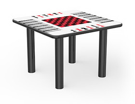 15-4802-P Table, Square Dura-Edge, Game Top, Steel-Legs