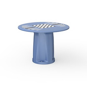 15-4834 Endurance Round Base Table, 42" Round Top, Game Top, Blue Grey