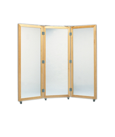 3-panel mirror, glass with casters