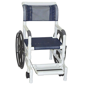 20-4243 Mjm International, Aquatic/Rehab Shower Transport Chair (18"), Rear Wheels (24"), Mesh Sling Seat