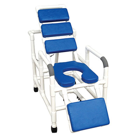 20-4248 Mjm International, Tilt "N" Space Shower Chair, Buckle Safety Belt, Double Drop Arms, Total Padding, Blue