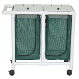 20-4253 Double Hamper With Mesh Bag - Push/Pull Handle