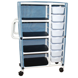 20-4258 Combo Cart With 4 Shelves - 8 Pull Out Tubs With Mesh Or Solid Vinyl Cover
