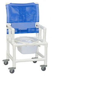 20-4270 Mjm International, Shower Chair (18"), Dual Drop Down Armrests, Square Pail
