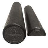 CanDo 30-2280 Cando Foam Roller - Black Composite - Extra Firm - 6