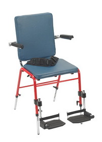 School chair, adjustable footrest