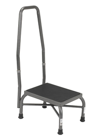 43-1901 Heavy Duty Bariatric Footstool With Non-Skid Rubber Platform And Handrail