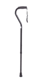 Offset handle adjustable aluminum cane