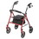 Drive Medical 43-2144R Four Wheel Rollator Rolling Walker with Fold Up Removable Back Support, Red