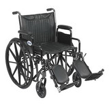 43-2236 Silver Sport 2 Wheelchair, Detachable Desk Arms, Elevating Leg Rests, 20