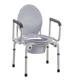 Generic 43-2342 Commode With Drop Arms, Deluxe Steel, Padded Seat, 1 Each