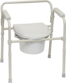 Compass Health 43-2345-4 Three-in-One Folding Commode with Full Seat, Case of 4