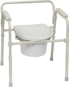 Compass Health 43-2345 Three-in-One Folding Commode with Full Seat
