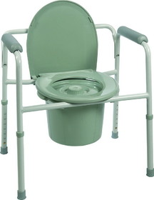 Compass Health 43-2346-4 Three-in-One Steel Commode with Plastic Armrests, Case of 4