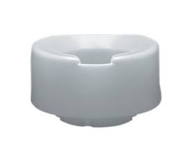 Contoured elevated toilet seat with slip-in bracket