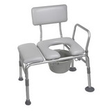 43-2618 Padded Seat Transfer Bench with Commode Opening