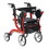 43-3024 Nitro Duet Dual Function Transport Wheelchair and Rollator Rolling Walker, Red