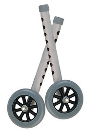 Drive Medical 43-3047 Walker Wheels with Two Sets of Rear Glides, for Use with Universal Walker, 5", Gray