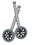 Drive Medical 43-3047 Walker Wheels with Two Sets of Rear Glides, for Use with Universal Walker, 5", Gray, Price/pair