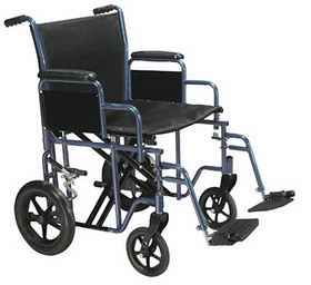 43-3190-P Bariatric Heavy Duty Transport Wheelchair with Swing Away Footrest