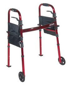 43-3217 Portable Folding Travel Walker with 5" Wheels and Fold up Legs