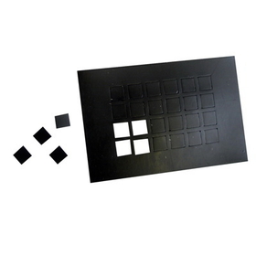 Dycem 50-1582BLK Dycem Non-Slip Self-Adhesive Squares, 1/2" Each, 24/Sheet, Black