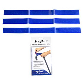 StayPut 50-2080B Stayput non-slip material, self-adhesive strips, 1.25" x 16", pack of 3 strips, blue