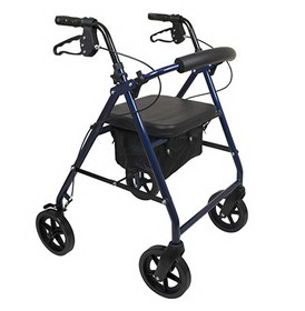 ProBasics Deluxe Aluminum Rollator with 8-inch Wheels, Blue