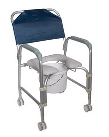 Drive Medical 70-0055 Lightweight Portable Shower Commode Chair with Casters