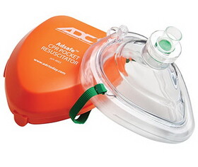 ADC 77-0006 CPR Pocket Resuscitator, Adult, Orange, w/ Case
