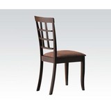 Acme Cardiff Side Chair (Set-2) in Dark Brown Microfiber & Espresso 06851