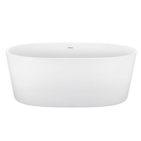 59" 100% Acrylic Freestanding Bathtub, Contemporary Soaking Tub, White Bathtub 16576