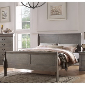 Acme Louis Philippe Twin Bed in Antique Gray 23875T