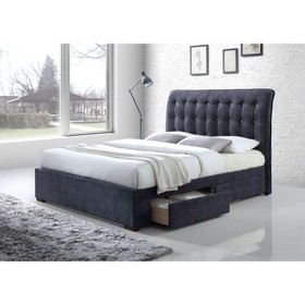 Acme Drorit Queen Bed in Dark Gray Fabric 25680Q