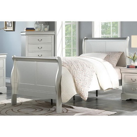 Acme Louis Philippe III Twin Bed in Platinum 26710T