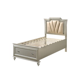 ACME Kaitlyn Full Bed w/Storage, PU & Champagne 27245F