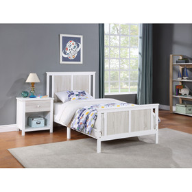 Connelly Twin Bed White/Rockport Gray 27511-WH